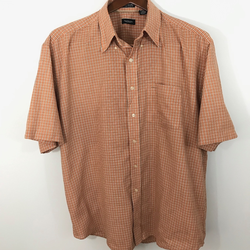 Van Heusen Mens Short Sleeve Button Down Shirt XXL